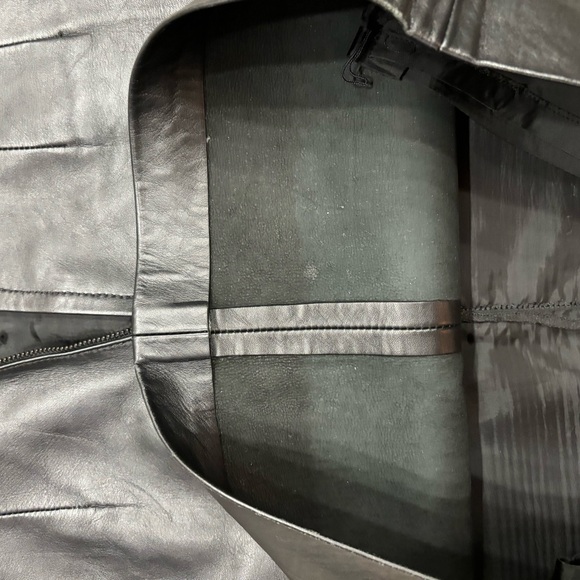 MACPHEE GENUINE LEATHER BLACK LINING MINI SKIRT SIZE 34 - Picture 6 of 9